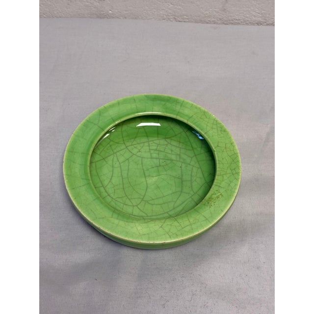 Japanese Vintage Guan Kiln Style Celadon Crackle Glazed Ceramic Pottery Planter Bowl For Sale - Image 3 of 5