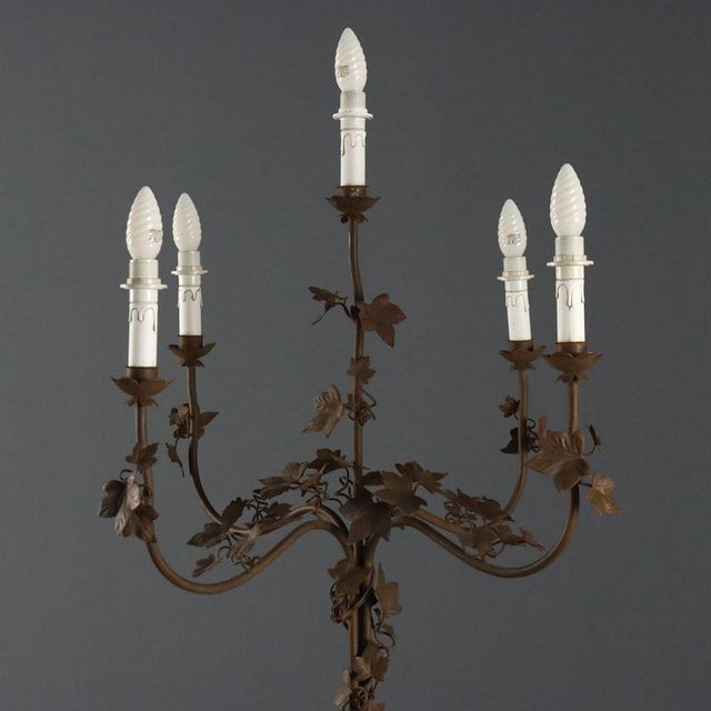 Five-Light Torchlight in Iron For Sale - Image 4 of 10