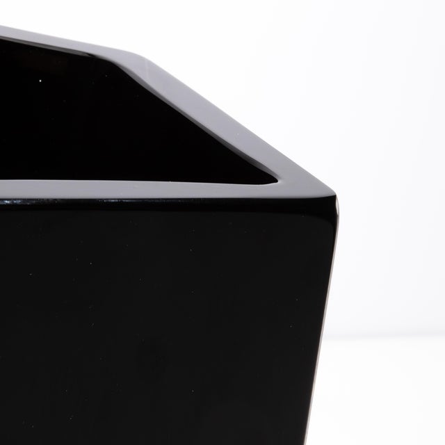 Hand Blown Murano Penta Vase in Onyx Black For Sale - Image 10 of 11