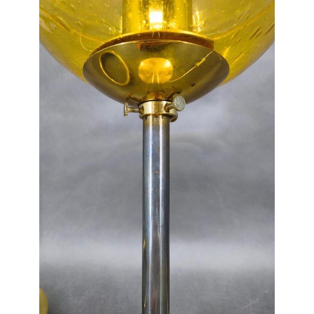 Vintage Space Age Table Lamp in Brass and Glass by Kamenický Šenov, 1970s For Sale - Image 9 of 13