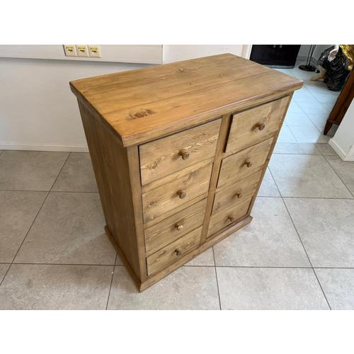Rustic 8-Piece Shop Chest or Apothecary Cabinet in Softwood For Sale - Image 13 of 15