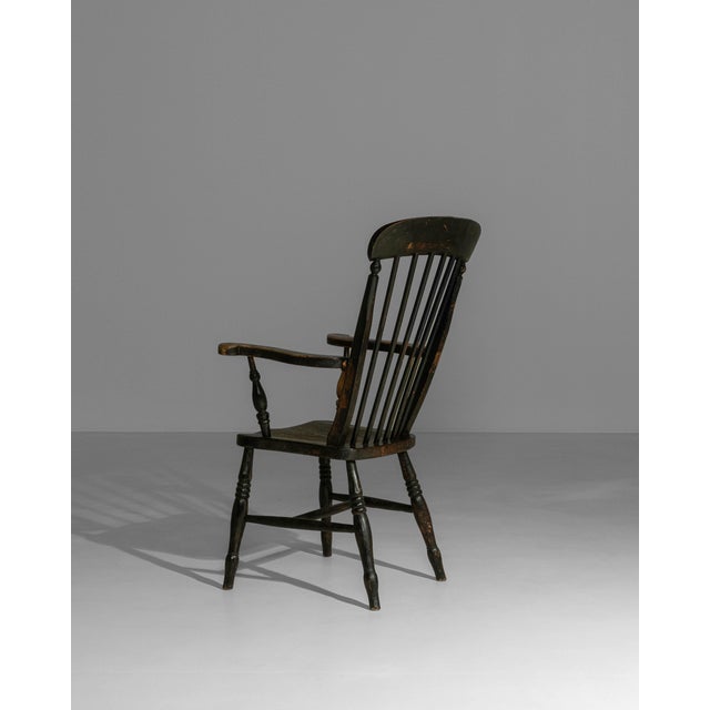 19th Century English Windsor Spindle-Back Armchair In Original Patina For Sale - Image 18 of 18