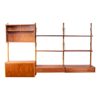 Danish Teak PS Modular System Wall Unit by Preben Sørensen for Randers Møbelfabrik, 1960s, Set of 12 For Sale