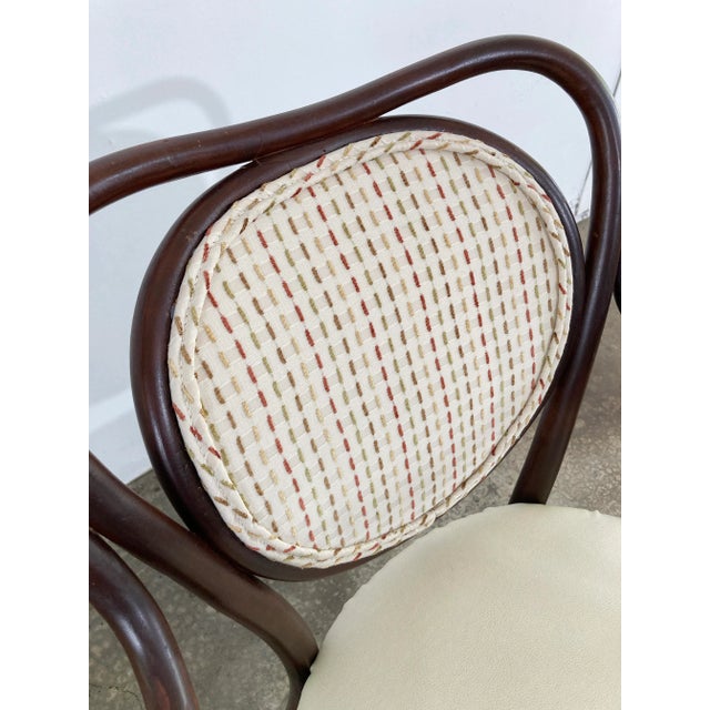 Antique Bentwood Arm Chairs With Leather Seats, Set of 4 For Sale - Image 12 of 12