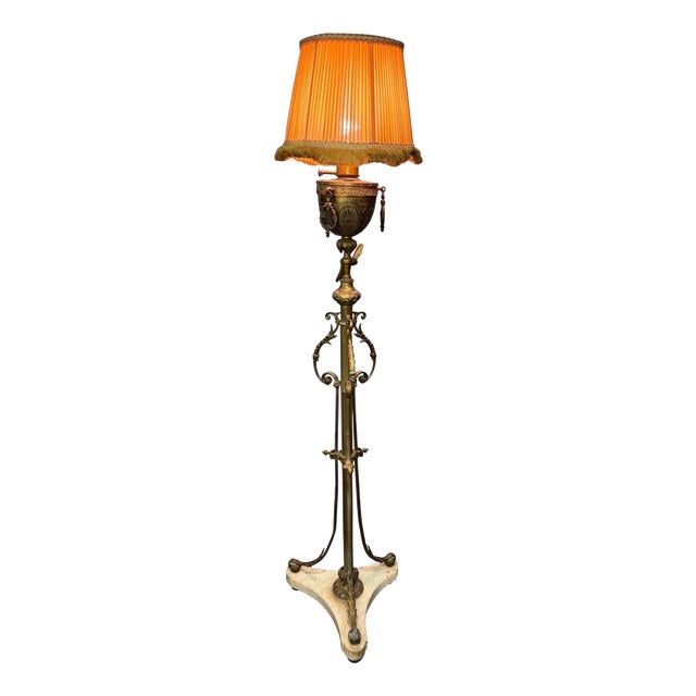 Napoleon III Floor Lamp in Brass For Sale