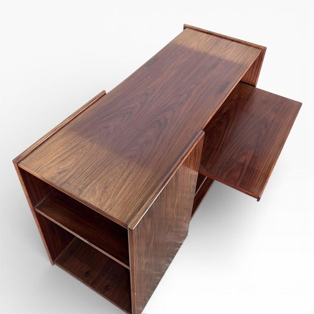 Wood Vintage Danish Rosewood Media Unit with Sliding Shelf, 1960s For Sale - Image 7 of 8