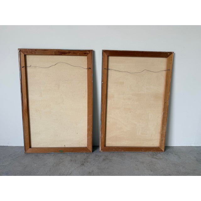 1970’s Mary Rohloff Figurative Asian Landscape Scene Acrylic on Canvas Paintings – A Pair For Sale - Image 12 of 12