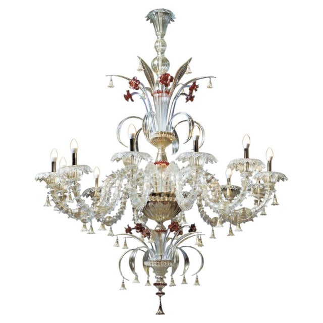 Ca Rezzonico III 12 Lights Chandelier in Gold Plate and Murano Glass by Aggiolight For Sale - Image 6 of 6