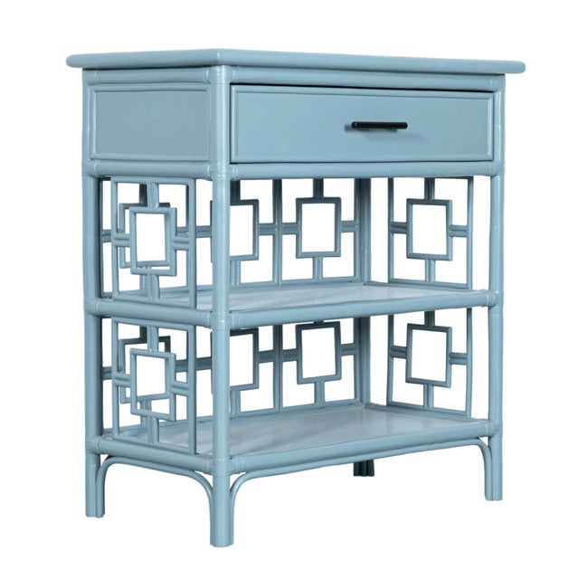 David Francis Sobe End Table - Pool Blue For Sale - Image 4 of 8