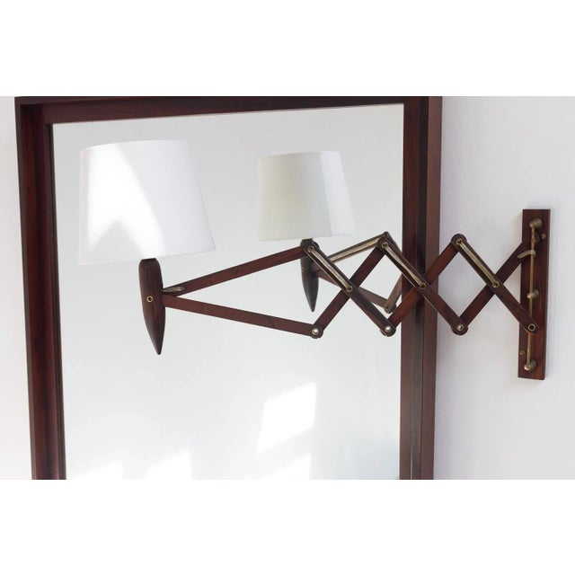 Mid-Century Danish Rosewood Scissor Wall Lamp, 1960s For Sale - Image 4 of 18