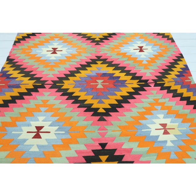1960s Vintage Turkish Antalya Nomads Kilim Rug For Sale - Image 6 of 13