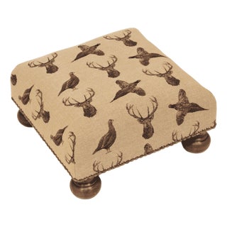Highland Beige Tapestry Footstool For Sale