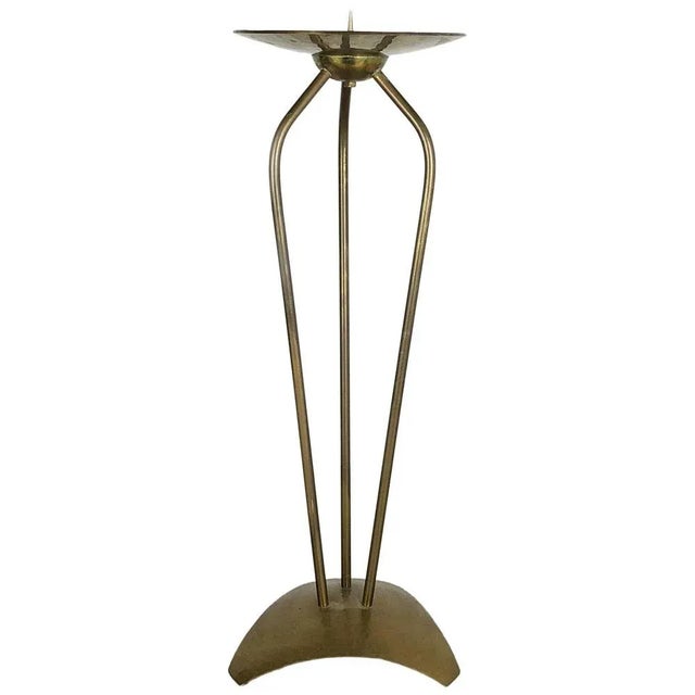 Modernist Sculptural Brutalist Floor Brass Candleholder, Germany, 1950s For Sale - Image 18 of 18