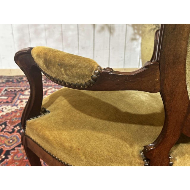 19th-Century Napoleon III Mahogany Armchairs, Set of 2 For Sale - Image 15 of 18