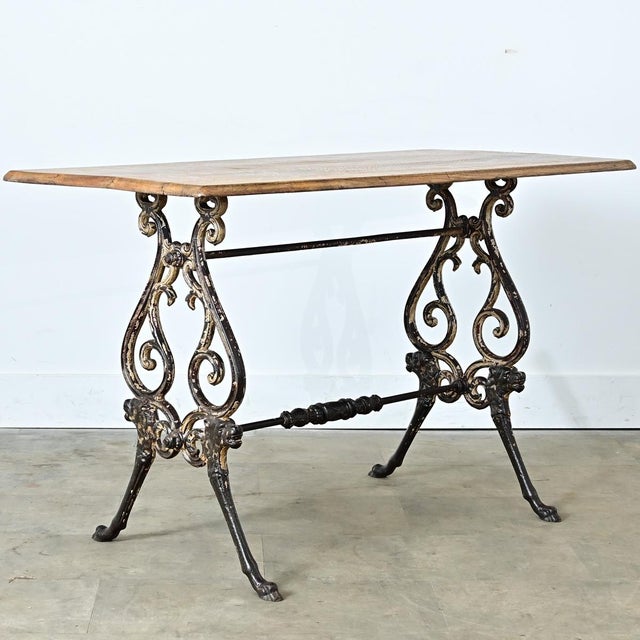 19th Century French 19th Century Tavern Table with Oak Top For Sale - Image 5 of 11