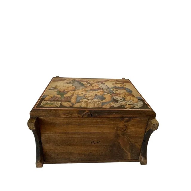 1920s Antique/Vintage Book Caddy Stand Teddy Bear Farmhouse/Cottagecore Kids For Sale - Image 5 of 12