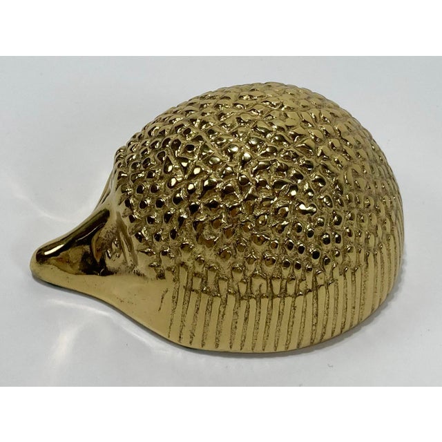 Late 20th Century Vintage Brass Hedgehog Paper Weight For Sale - Image 5 of 8