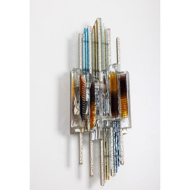 Metal Mid-Century Brutalist Wall Sconce attributed to Albano Poli for Poliarte, 1970s For Sale - Image 7 of 11