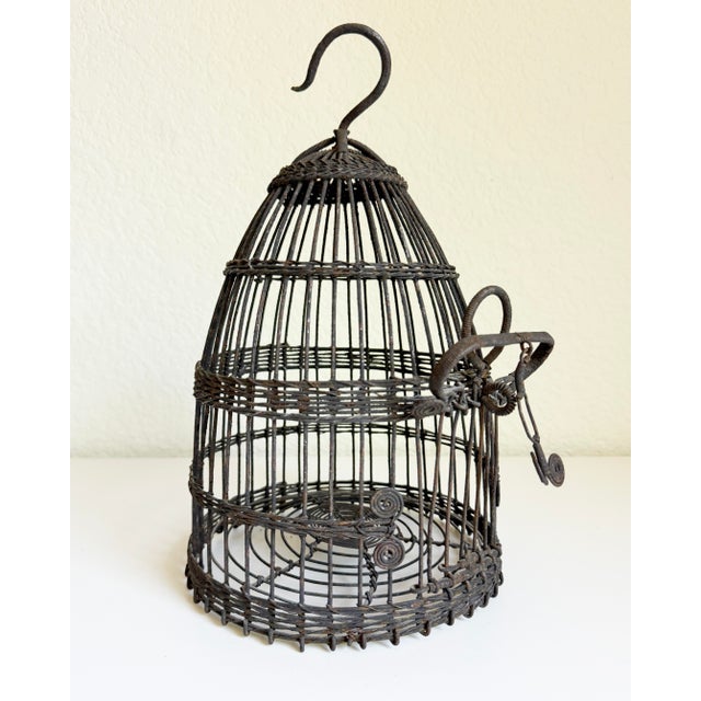 Antique French Wire Birdcage, Early 20th C For Sale In Sacramento - Image 6 of 13