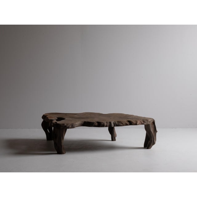 Early 20th Century Japanese Antique Brutalist Low Table 1900s-1940s / Side Table Wabi Sabi For Sale - Image 5 of 18