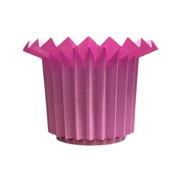 Vintage Kosma Pleated Plastic Planter / Vase, West Germany For Sale - Image 4 of 6