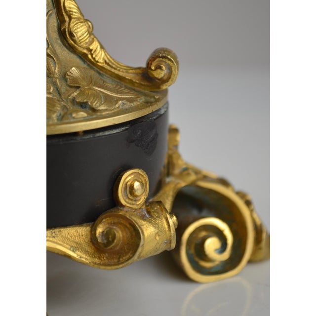 Metal Antique French Gilt Bronze and Marble Candlesticks, 1890s, Set of 2 For Sale - Image 7 of 14