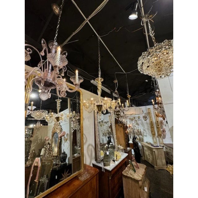 Glass Murano Gold 8-Light Chandelier For Sale - Image 7 of 7