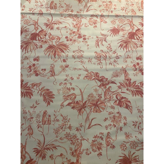 Traditional 1990s Scalamandre "Ouistiti" Monkey Print Fabric in Red - 1 Yard For Sale - Image 3 of 10