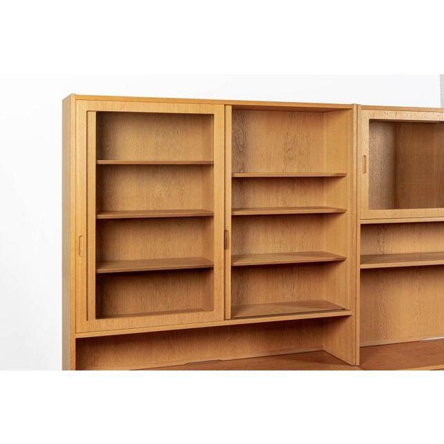 Mid-Century Modern Mid Century Danish Oak Wood Shelving & Display Cabinets by Poul Hundevad For Sale - Image 3 of 18