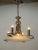 Beautiful 5-flaming art deco chandelier with two separate circuits. New bottom sand blasted glass. 5x60w, e25 or e26 or...