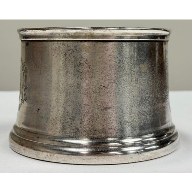 Vintage Silver Tone Wine Bottle Coaster For Sale - Image 4 of 7