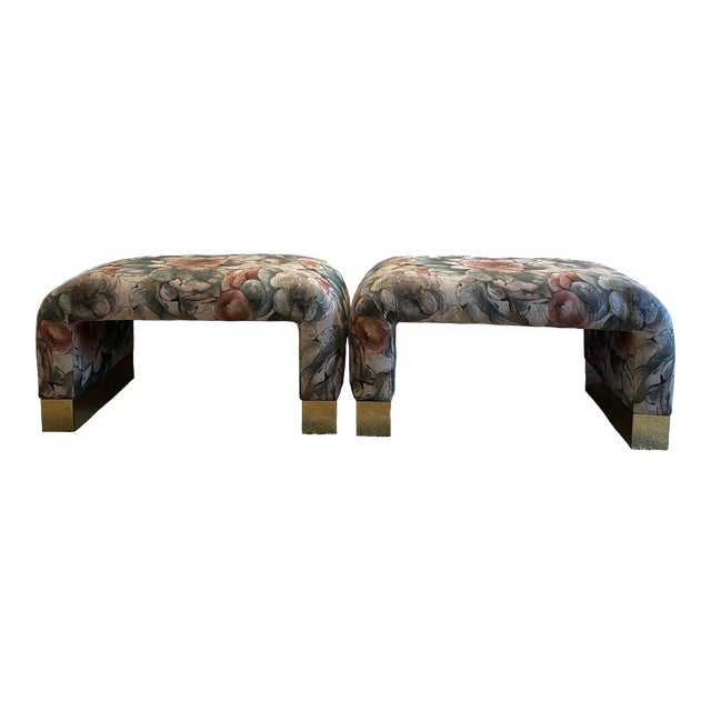 1980s Pair of Steve Chase Attributed Waterfall Benches For Sale