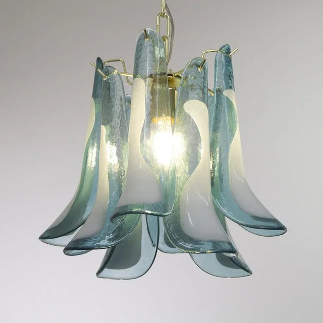 Petal Suspension Lamp in Murano Glass Color and White Color, 1990s For Sale - Image 6 of 12