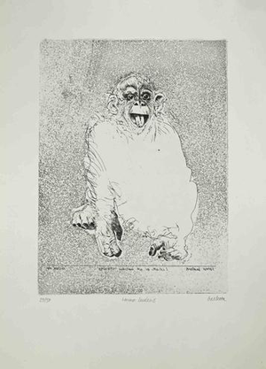 Sergio Barletta, Homo Ludens, 1960s, Etching