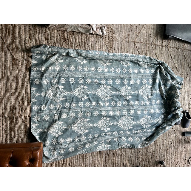 Star Patterned Pinch Pleat Curtain Panels For Sale - Image 13 of 17