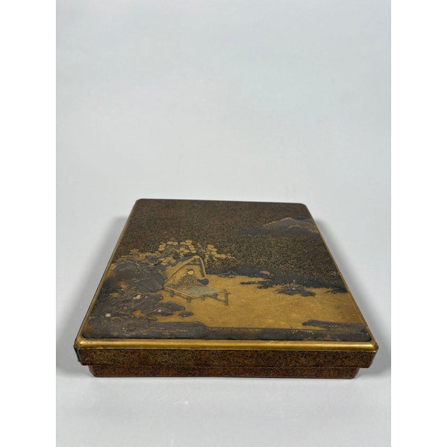 Asian JAPAN - Mid-Edo Period (1603-1868) Suzuribako lacquer calligraphy box nashiji For Sale - Image 3 of 12
