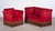 A beautifully preserved Danish sofa and lounge chair set from the 1950s, upholstered in vibrant red velvet. Showcasing...