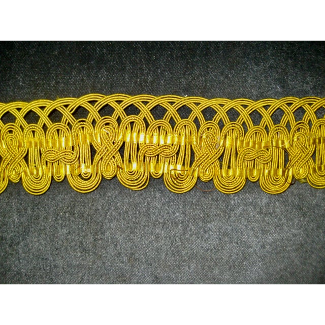 French Large Yellow Silk Trim 5 Yards, Circa 1780 For Sale - Image 6 of 12