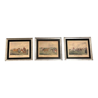 Early 19th Century Henry Alken “The High Mettled Racer” Equestrian Prints, Set of 3 For Sale