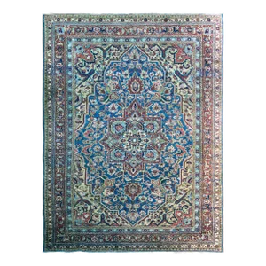 Antique Persian Heriz/Serapi Carpet, Light Blue C-1910's