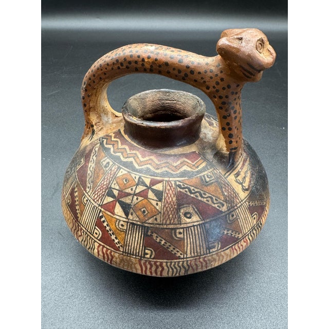 Pre-Colombian Peruvian Stirrup Spout Ceramic Vessel For Sale - Image 14 of 14