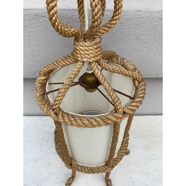 Adrien Audoux and Frida Minet Mid-Century Rope Pendant Adrien Audoux & Frida Minet For Sale - Image 4 of 6