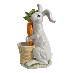 Tall Standing Ceramic Easter Bunny Rabbit Vase