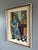 Mid 20th Century Mid-Century Modern 'Presence in Blue' Swedish Original Figurative Interior Oil Painting, Framed For Sale - Image 5 of 13