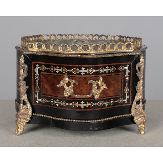 Wood 19th Century Napoleon III Marquetry Jardiniere or Planter For Sale - Image 7 of 10