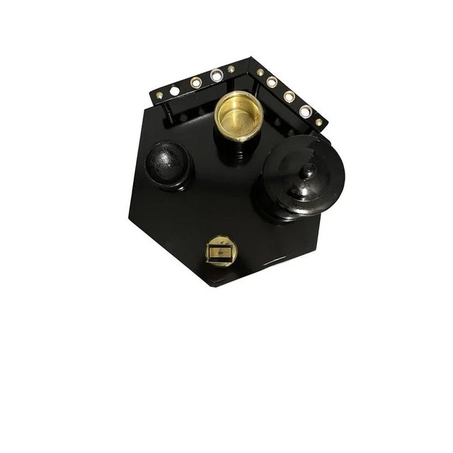 Original smoking table around 1910 (No. 107) Wood type: beech Color: black - stained Dimensions: Height: 78 cm Diameter:...