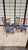 Vintage set of 4 teak dining chairs with new blue seats. made by Nordic, a Canadian mid century furniture company