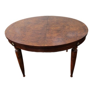 Antique 1850s French Burlwood Elm Dining Table Napoleonic French Empire For Sale