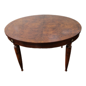 Antique 1850s French Burlwood Elm Dining Table Napoleonic French Empire