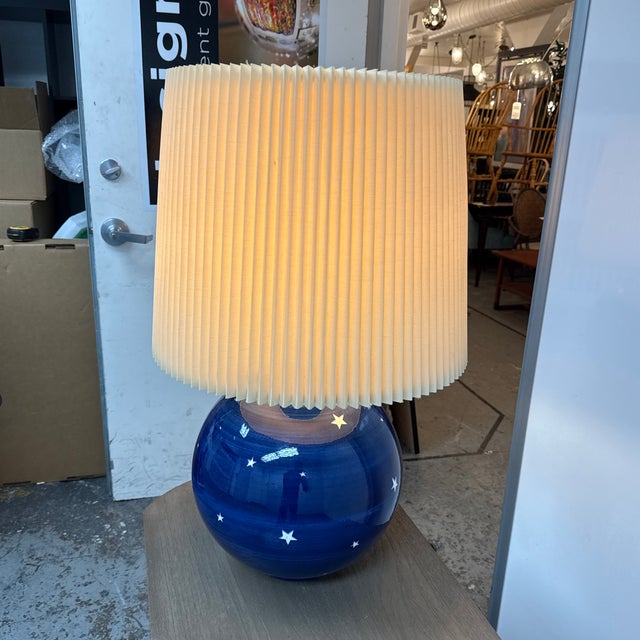 Late 20th Century Celestial Ceramic Globe Table Lamp For Sale - Image 4 of 12